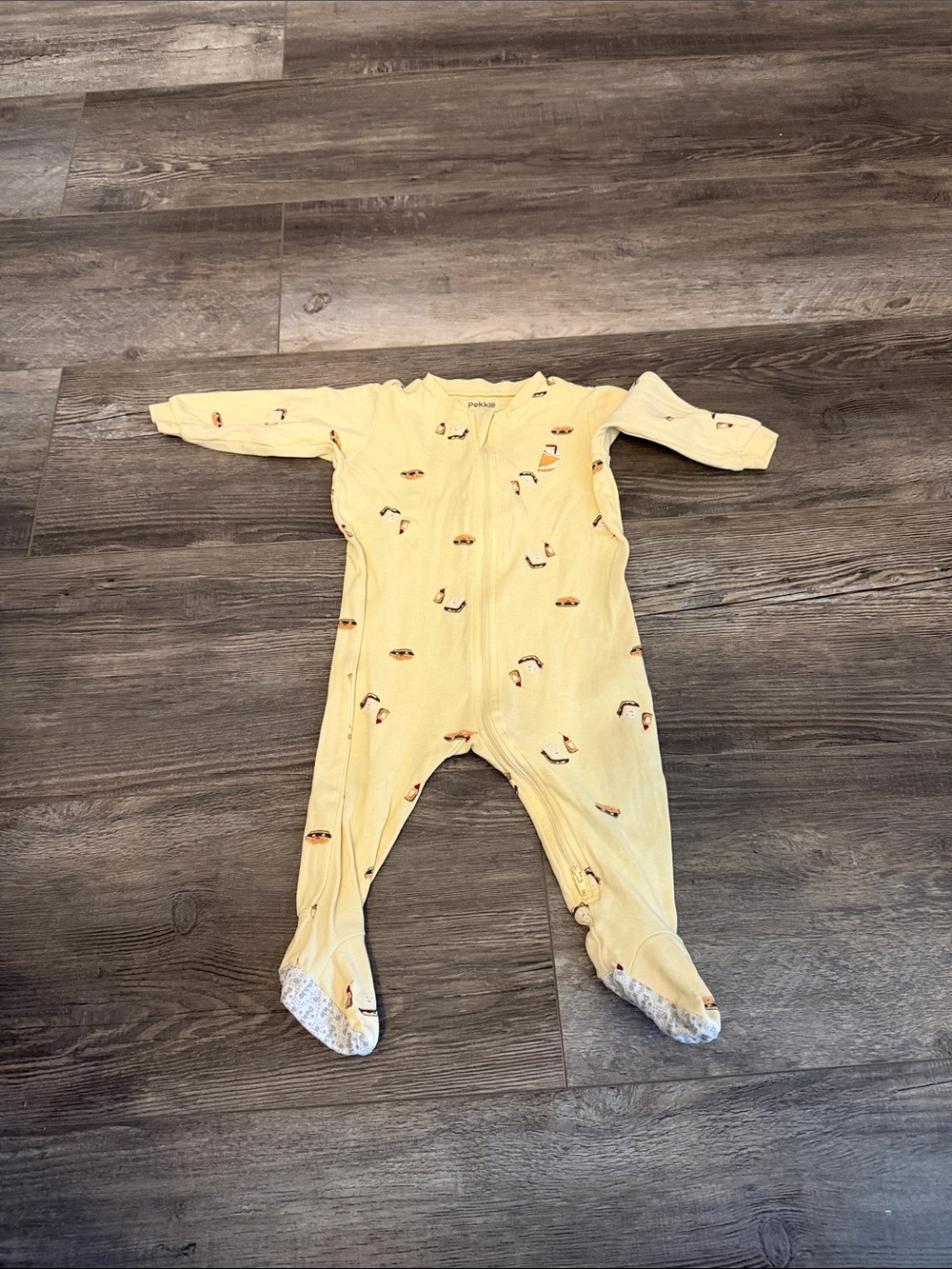 Pekkle Yellow Baby‎ Footed One-Piece Sleep and Play Pajamas